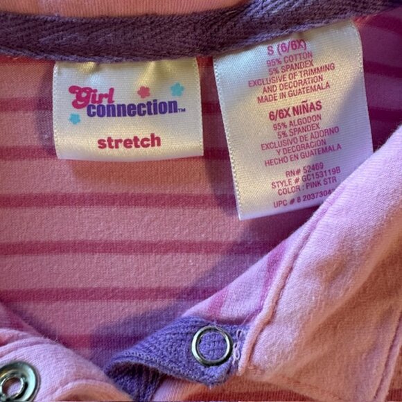Girl Connection Stretch Pink Striped Dress sz 6 6X - Picture 4 of 9